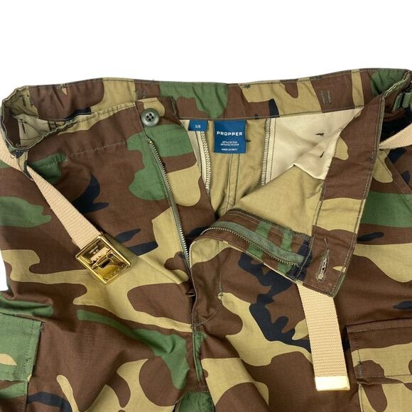 Propper Woodland Camo Ripstop Cargo Pants Men's S/R Military BDU Tactical w/Belt - Picture 5 of 9